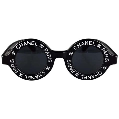 chanel black circle sunglasses|chanel brown round sunglasses.